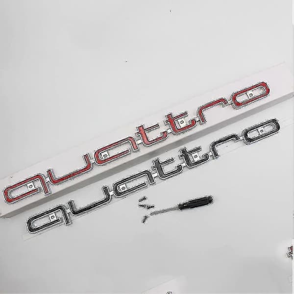 [LCS]Cool Quattro Logo Badge Emblem Bilmærkat Frontgrill Nedre Trim Til Aud-i A6 A7