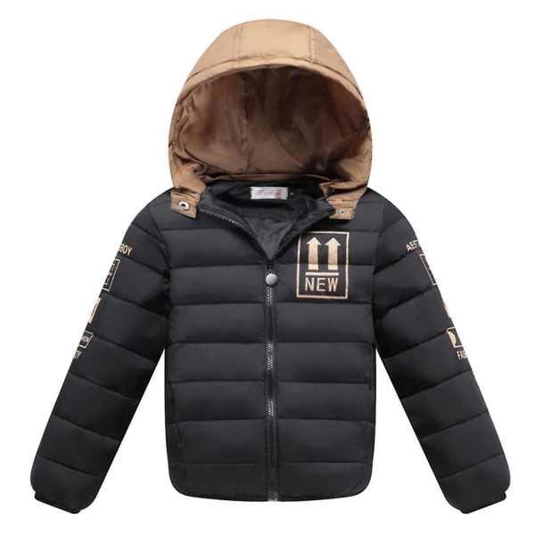 Vinter Pojke Flicka Barn Kläder Dunjacka Tjock Varm black 110CM