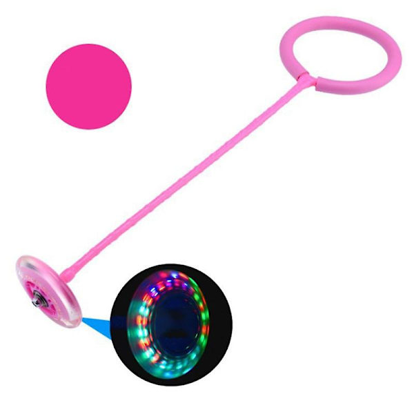 LED Barn Hoppe Kraft Reaksjonstrening Blinkende Hoppetau Ball Barn Utendørs Moro Sportsleke Pink