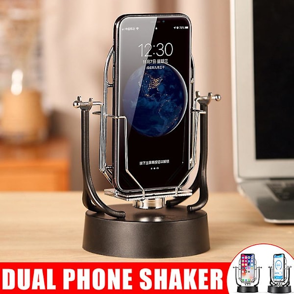 Dobbelt Telefon Swing Enhed Automatisk Ryste Vrikker Trin Optjening Mobiltelefonholder