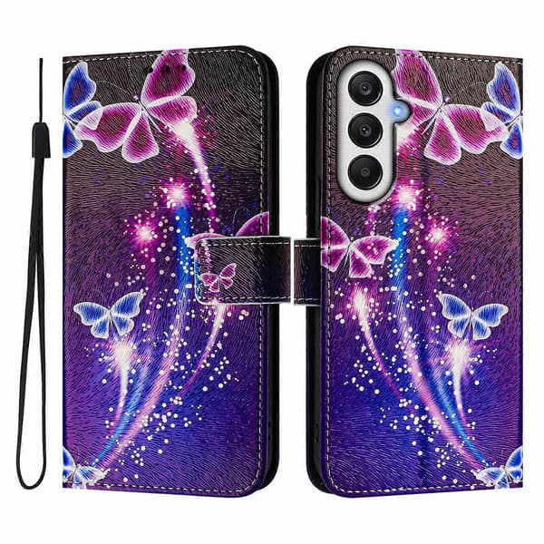 [LCS]Till Samsung Galaxy A26 5G Fodral Mönstertryck Plånboksfodral med Rem Firework Butterfly