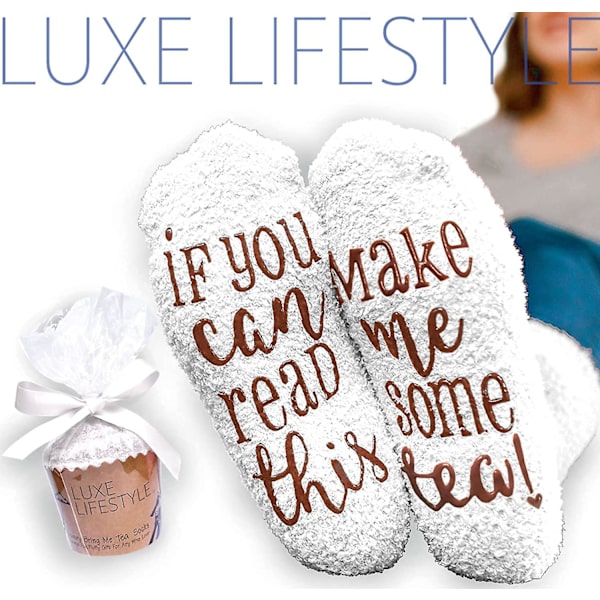Hvis du kan læse dette, så hent mig noget te! - Sokker Cupcake Gaveindpakning TEA