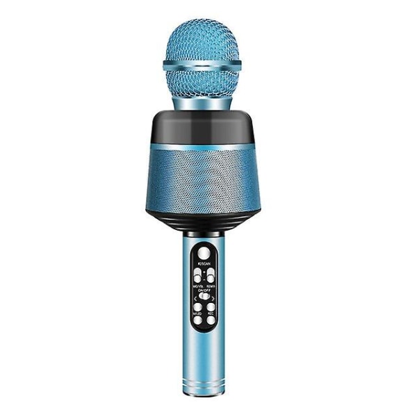 2021 Ny Q008 Karaoke Mikrofon Trådlös Bluetooth Karaoke Bärbar Mic Högtalare Spelare Inspelare för Ktv födelsedagsfest Blue