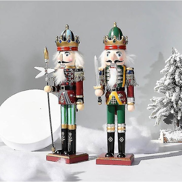 30cm Jul Tre Nøtteknekker Soldat Tradisjonell Juleleke Ornamenter style 5