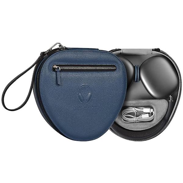Airpods Max Opbevaringsetui, PU Læder Etui Kompatibelt med Airpods Max Trådløse Hovedtelefoner Blue