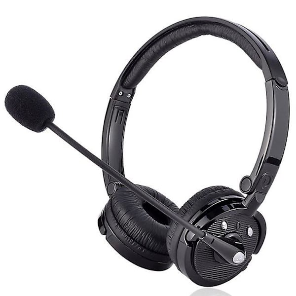 Professionellt Broadcast Headset med HD Boom-monterad Mikrofon Bluetooth Softphone Trådlösa Hörlurar med Mikrofon Brusreducering