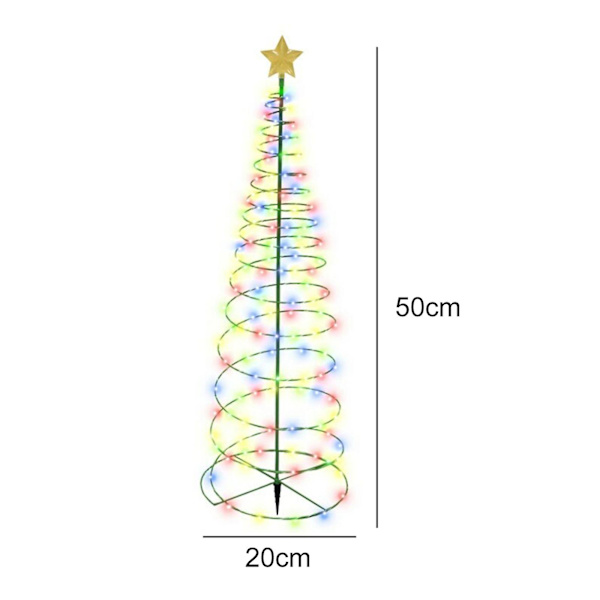 Juletre Solcellelys Julefest Plenlampe Dekor Colorful