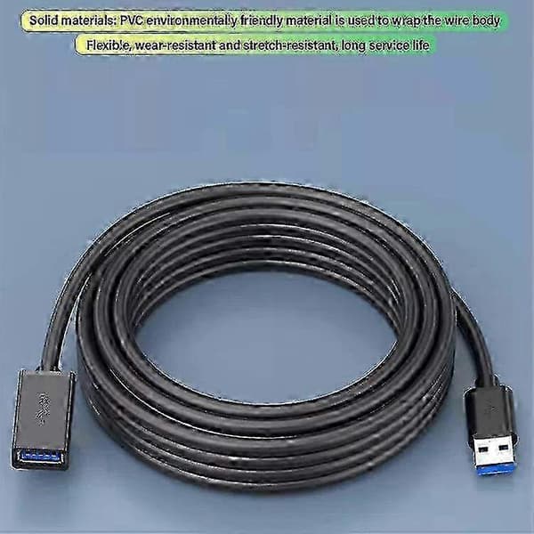 USB 3.0 förlängningskabel Typ A hane till hona 5 Gbit/s höghastighetsdataöverföring och laddningskabel 3M
