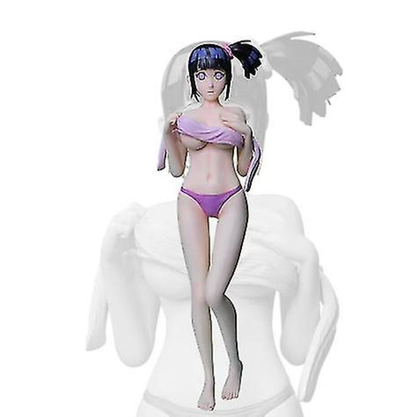 Naruto 25cm Anime Antistress Hyuuga Hinata Baddräkt Badhus Staty PVC Actionfigur Ornament Samlarleksak