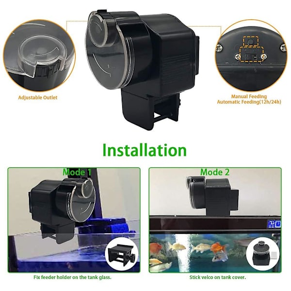 Automatisk fiskefoderautomat til akvarium med automatisk timer