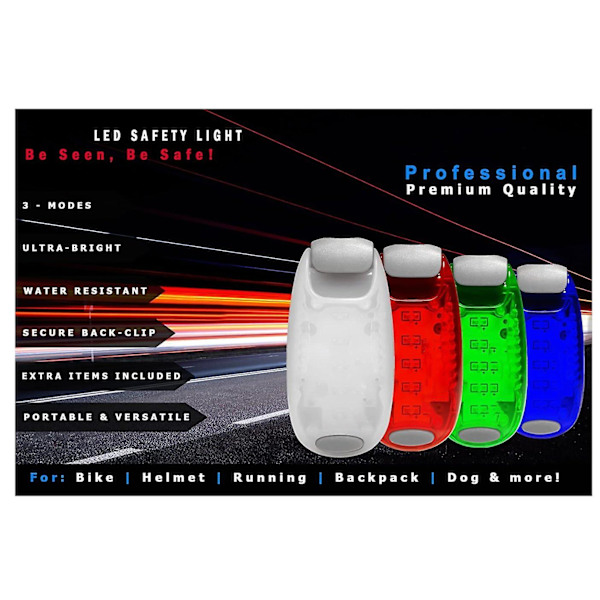 LED Säkerhetslampor (3-pack) Blinkande Stroboskopljus Hög Synlighet