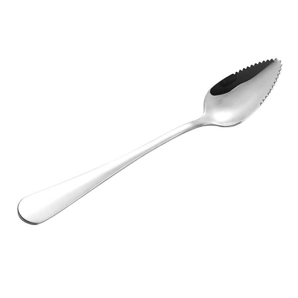 [LCS] Grapefruktskje i rustfritt stål med taggete kanter og langt håndtak til kjøkkenet Wide Handle