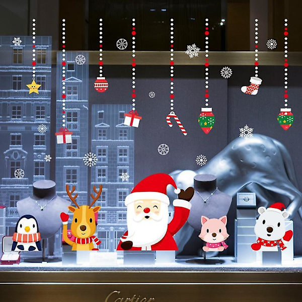 Julklapp Glasdekaler Köpcentrum Fönster Dörr Dekal Affisch