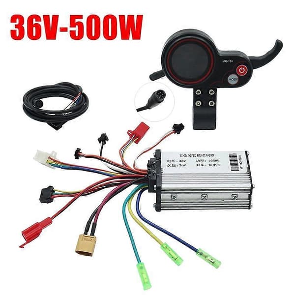 36V 500W Controller+MR-100 LCD Display Dashboard Meter til Elektrisk Scooter Tilbehør SilverBlack