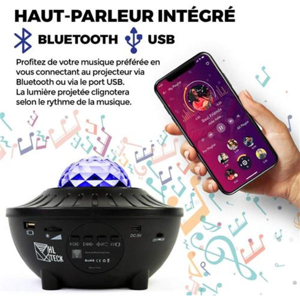 LED Lerretsprosjektor Dingfly Bluetooth nattlys roterende 10