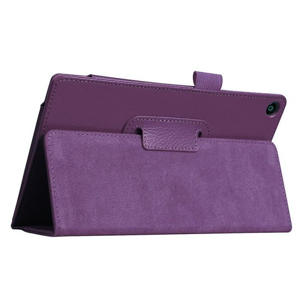 Pu Slim Folding Flat Cover Case Stand Med Auto Wake/Sleep För New Amazon Fire Hd 8 2017 Purple