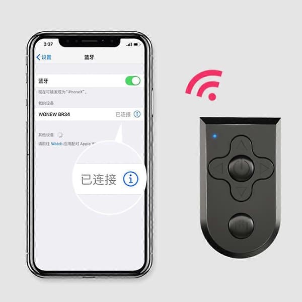 Trådløs Bluetooth Selfie-fjernutløser, universell kamerafjernkontroll for iOS- og Android-telefoner