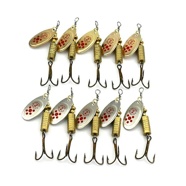 10 kpl/setti Kalastusvieheet Metallinen Spinneri Keinotekoinen Kalastustarvike Spinnerbait Crankbait Lisätarvikkeet 4