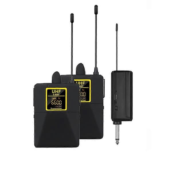 1-til-2 UHF Trådløs Bodypack Lavalier Mikrofon 38m Lang Rækkevidde Nul Latens Reversmikrofon til Undervisning Live Performance Black