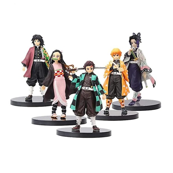 Demon Slayer Leksaker 1/5/6st Valfria Cartoonmodeller Animefigurer Minifigur Samlarobjekt För Set Of 5