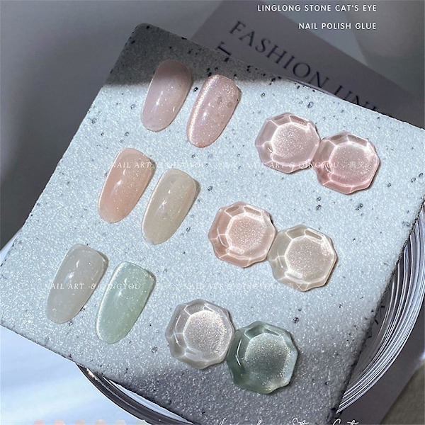 15ml Magnetisk Kristall Kattöga Gel Nagellack Glitter Spar Is Transparent Soak Off b03