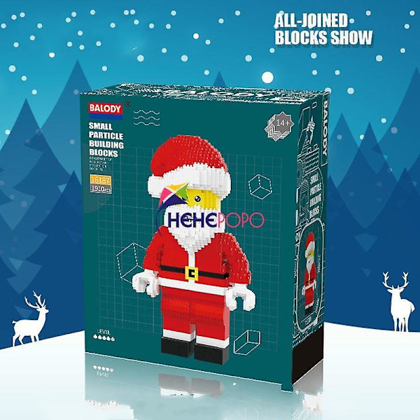 Snemand blok diamant byggeklodser 1910 stk. julemand actionfigurer byggeklodser DIY samling julegave legetøj til børn 16187 with box