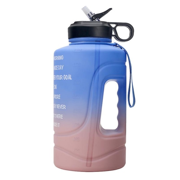 Gradient Stor Vattenflaska 1.9L Med Sugrör Sportvattenflaska Gradient blue-pink