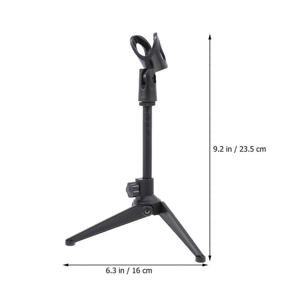 Bærbart mikrofonstativ stativ for mikrofon 1 stk svart justerbar holder