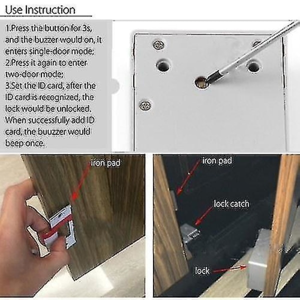 Batteri Rfid Ic Kort Sensor Skab Skuffe Intelligent Smart Lås