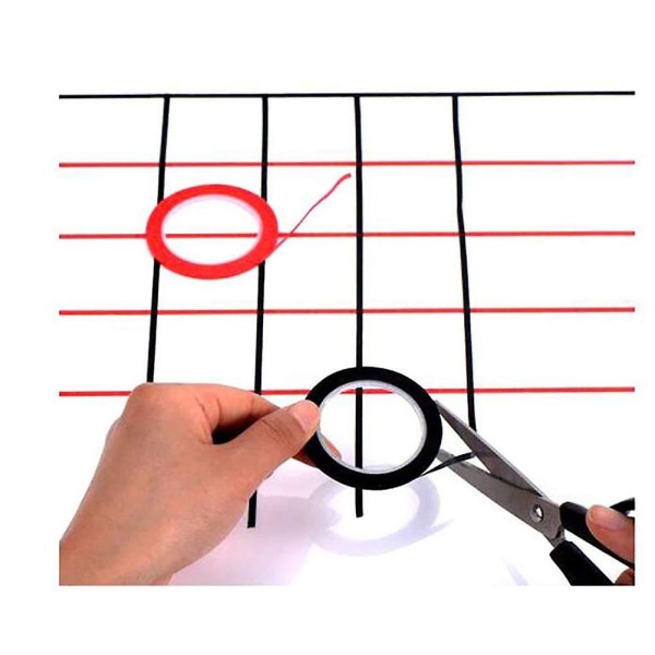 5 st Grafik Konst Tunn Tejp Självhäftande Konstnärstejp Rutmarkeringstejper Whiteboard Rutnätstejp Torr Slumpmässig Färg 6mm