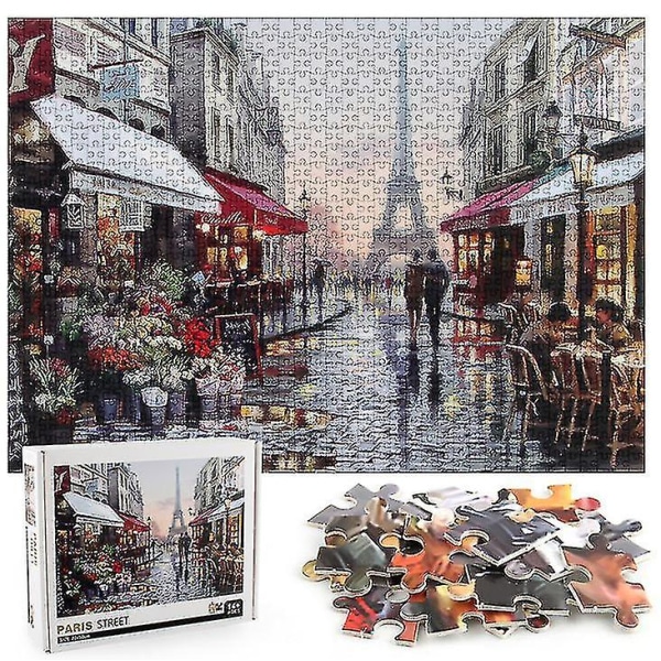 1000 st Paris Flower Street Jigsaw Diy Pussel Leksaker Montering Bilddekoration