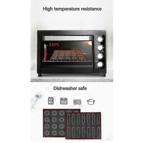 Silikon 30x40 cm Vendbar Trykt Makron Puff Bakematte Non-Stick Bakverk Ovn Kake Perforert bs