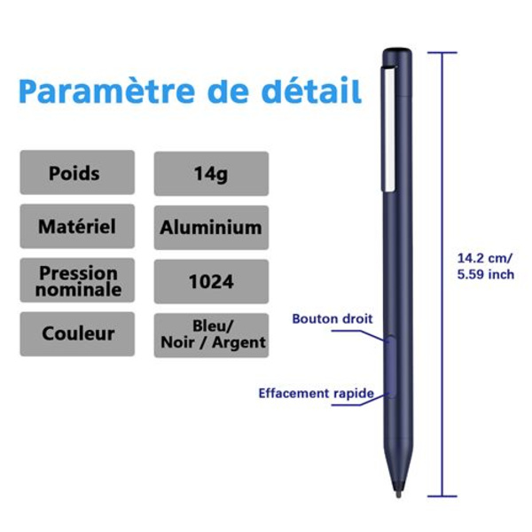 (Sølv) Digital berøringsskjerm-stylus penn for Microsoft Surface