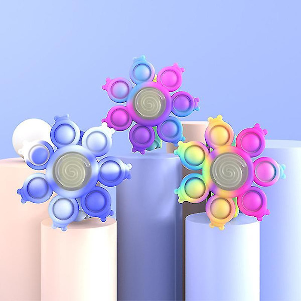 Mustekala Pyörivä Pomppiva Fidget Spinner Lelu Anti Stress Rannekoru Valo Lapset Purple and yellow color