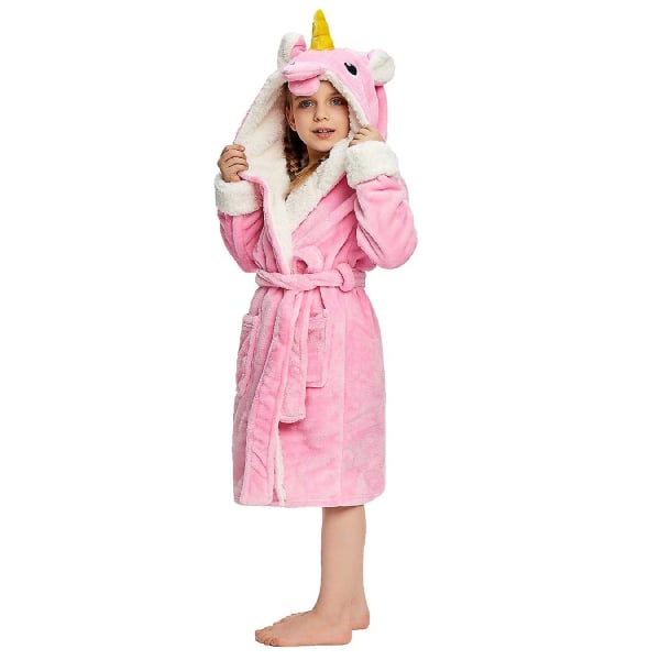 Reedca Girls Unicorn Robe Mjuk Huva Morgonrock Sovkläder Loungewear Presenter Till Flickor Toddler Barn Sherpa Pink Unicorn 8-10 Years