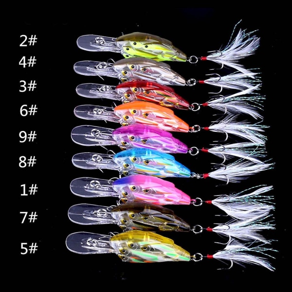 7,5 cm 9 g Dykdjup Crankbait Fiskedrag Swimbbait Artificiellt bete Fiske Wobblers Tillbehör 3