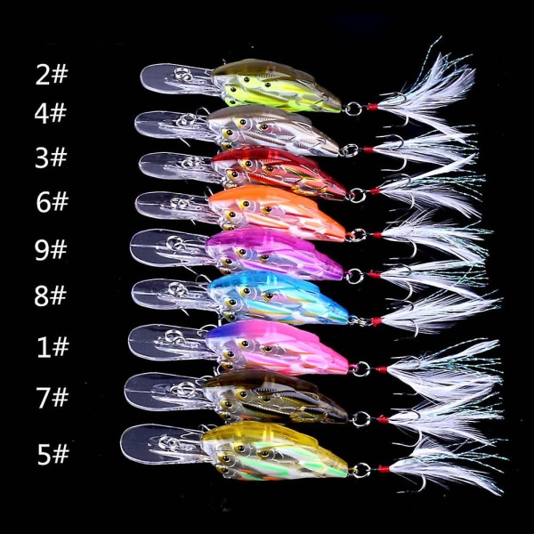 7.5cm 9g Dykke Dybde Crankbait Fiske Lokker Swimbait Kunstig Agn Fiske Wobblere Tilbehør 7