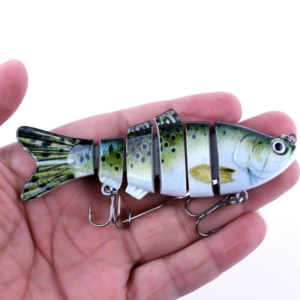 1 st Ledd Crankbait 6 sektioner Swimbbait fiskedrag 11 cm Artificiell Culter Gädda fiskeredskap 4