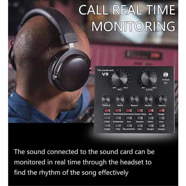 Professionell studioljudgränssnittsinspelning Extern Live Bm-800 Karaoke Mic V8 ljudkort för kondensormikrofon
