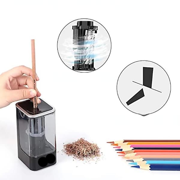 [LCS]Vässare Klassisk Kraftig Brevpapper USB-laddningsdriven Automatisk Elektrisk Penna Black