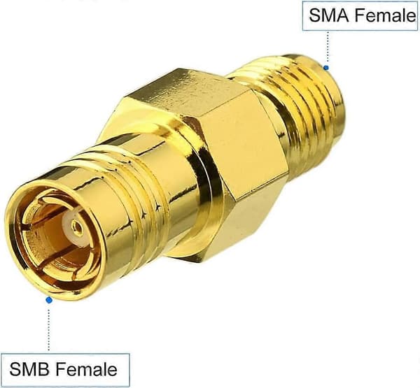 4 stykker SMA til SMB adapterkit, SMA adapter hun til SMB han antennestikkonverter, bilantenneadapter SMA til SMB
