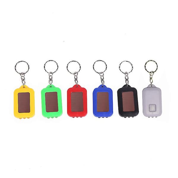 [LCS]2 st svart mini bärbar solenergi 3 LED-ljus nyckelring Blue