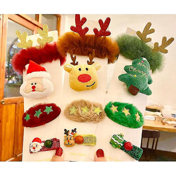 [LCS] Julhårstillbehör Gummiband Brosch Set Julklapp Tree