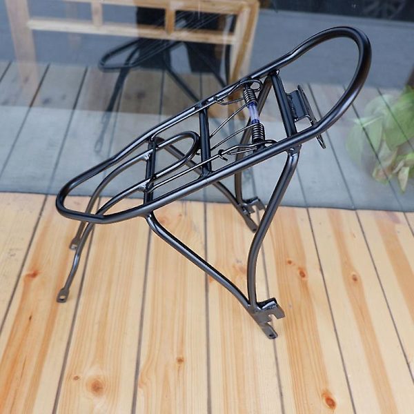 20 tums cykelpakethållare bak i aluminiumlegering för hopfällbar cykel Black With Spring Clip
