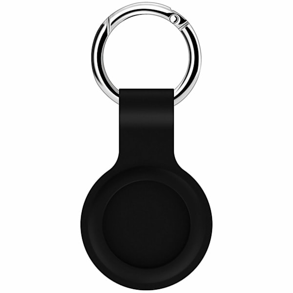 Yhteensopiva Apple Airtag silikonikotelon avaimenperäsuojuksen kanssa black