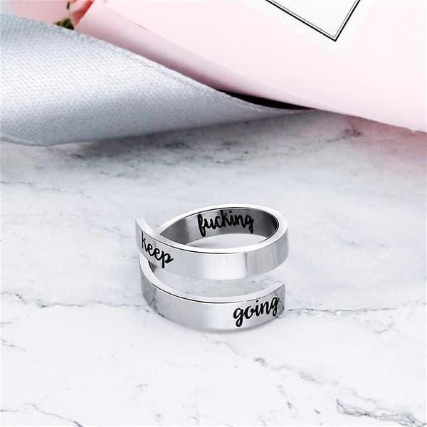 Ringar, Tisco Dubbellagersringar, Kreativ Bokstäver Inspiration Silver