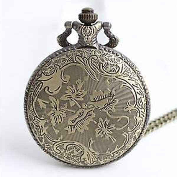 Bronze Romantisk Pariserhjul Quartz Lommeur Halskæde Vedhæng Gave Ure Mænd Kvinder Ure