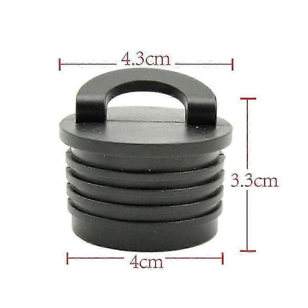 Bådprop, 4 stk. kajakpropper til båd, kano og kajak, gummiprop til drænhuller, sort 40 mm f74