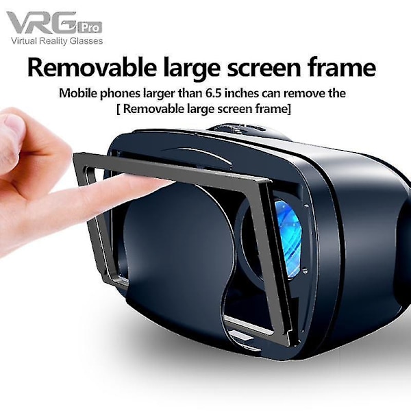 Svarta VRG Pro 3D VR-glasögon Virtual Reality Full Screen Visuella Vidvinkel VR-glasögon Box för 5 till 7