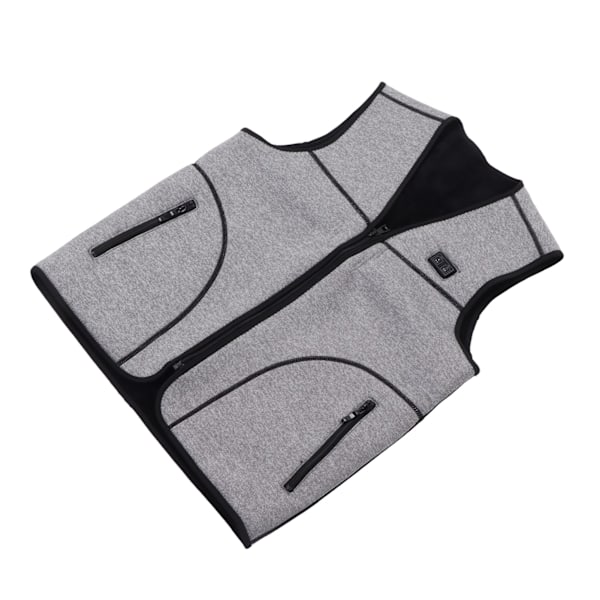 Elektrisk oppvarmet vest 3 varmenivåer intelligent temperaturkontroll grå USB oppvarmet vest for kvinner menn ski fotturer 3XL 1